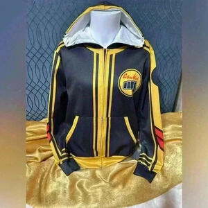 The Karate Kid Cobra Kai Pullover Hoodie Black Yellow Jacket Small Full Zip